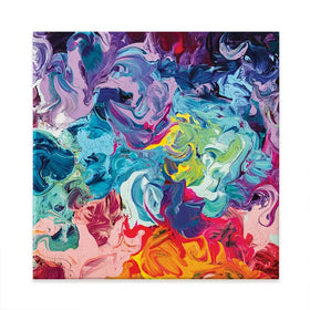 Colourful Abstract Oil Painting Square Canvas Print Colourful Abstract Oil Painting Square Canvas Print wall art product vhpicstock / Shutterstock