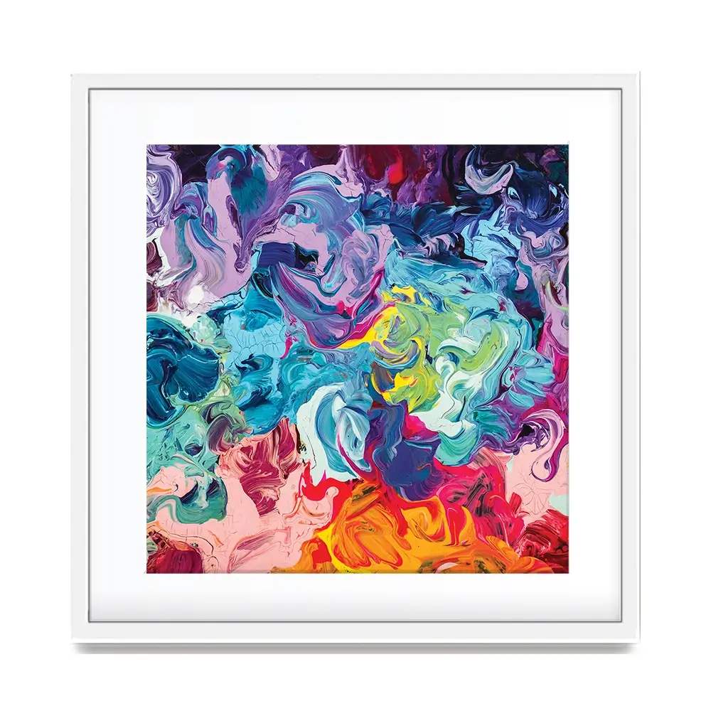 Colourful Abstract Oil Painting Square Framed Art Print Colourful Abstract Oil Painting Square Framed Art Print wall art product Art Print Shop