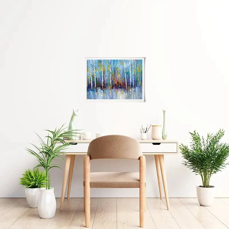 Colourful Birch Trees Art Print Colourful Birch Trees Art Print wall art product Leon Devenice