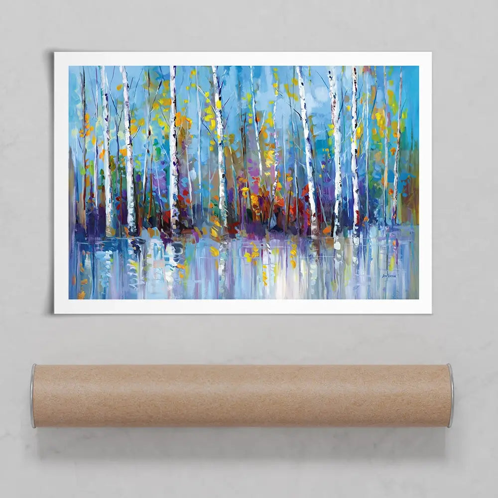 Colourful Birch Trees Art Print Colourful Birch Trees Art Print wall art product Leon Devenice