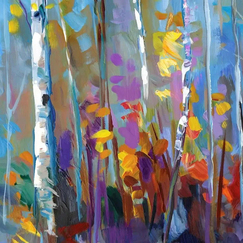 Colourful Birch Trees Canvas Print Colourful Birch Trees Canvas Print wall art product Leon Devenice