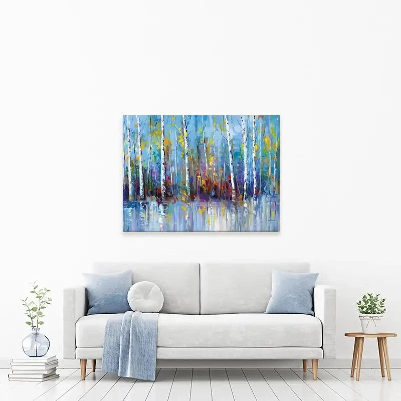 Colourful Birch Trees Canvas Print Colourful Birch Trees Canvas Print wall art product Leon Devenice