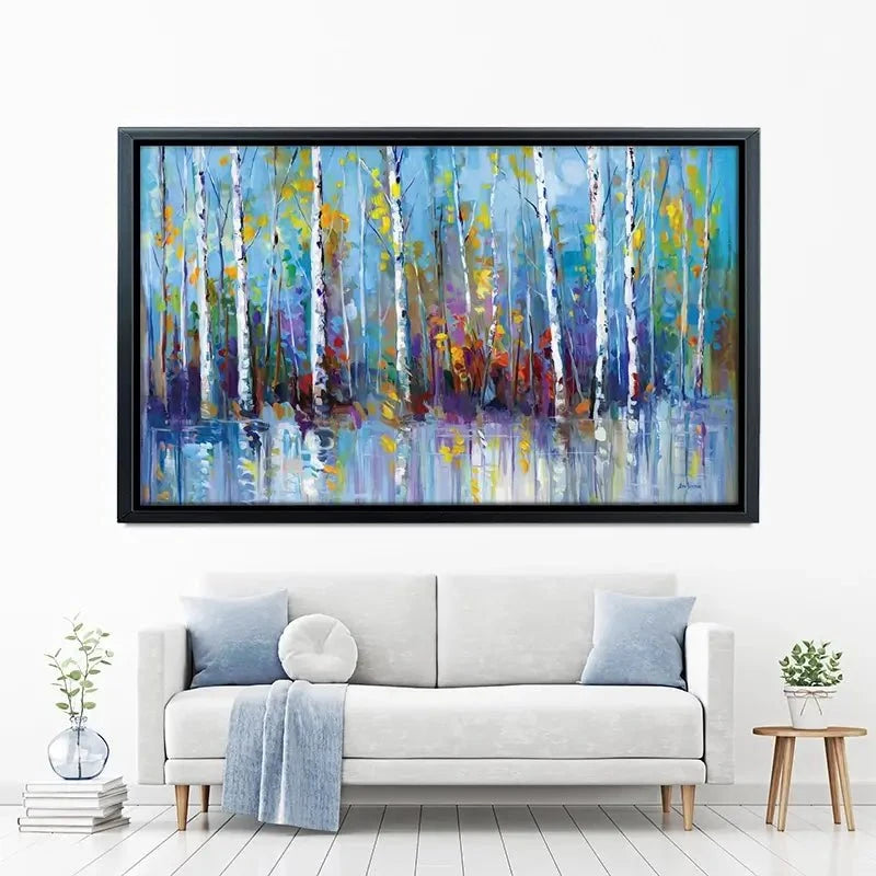 Colourful Birch Trees Canvas Print Colourful Birch Trees Canvas Print wall art product Leon Devenice
