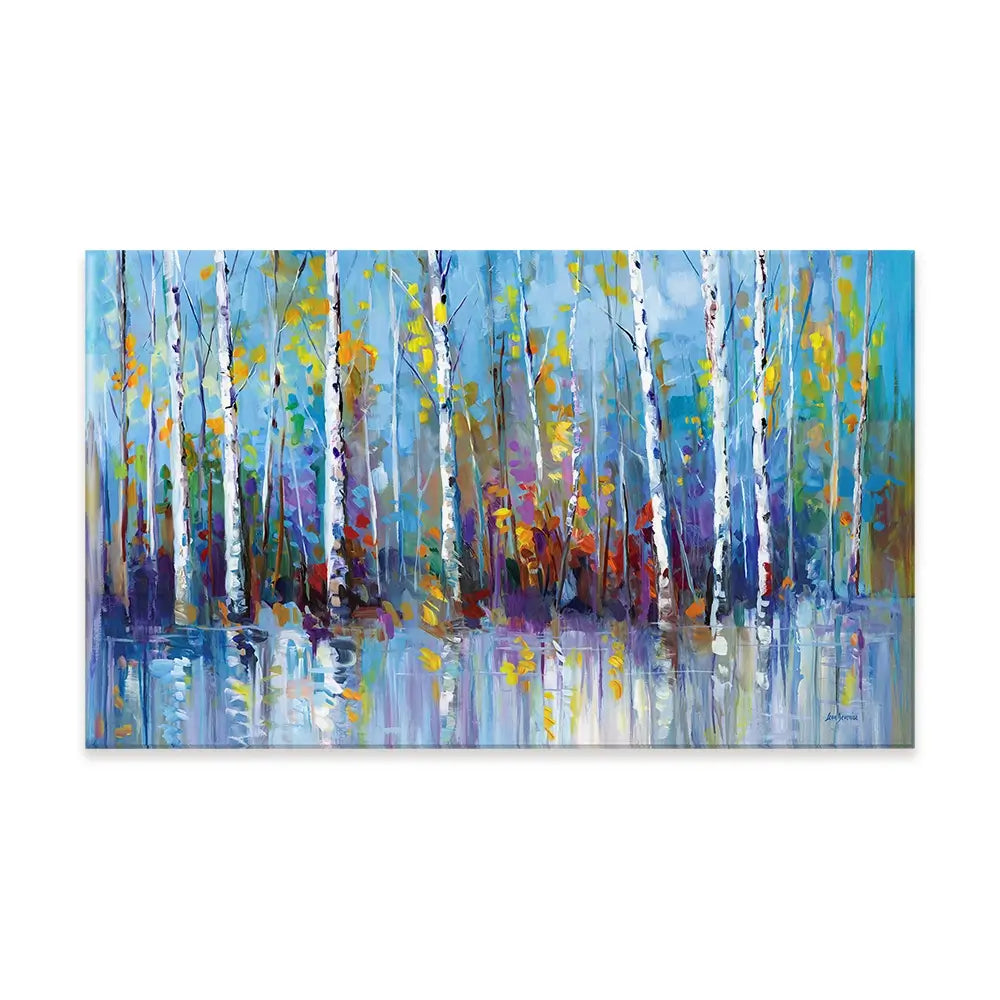 Colourful Birch Trees Canvas Print Colourful Birch Trees Canvas Print wall art product Leon Devenice