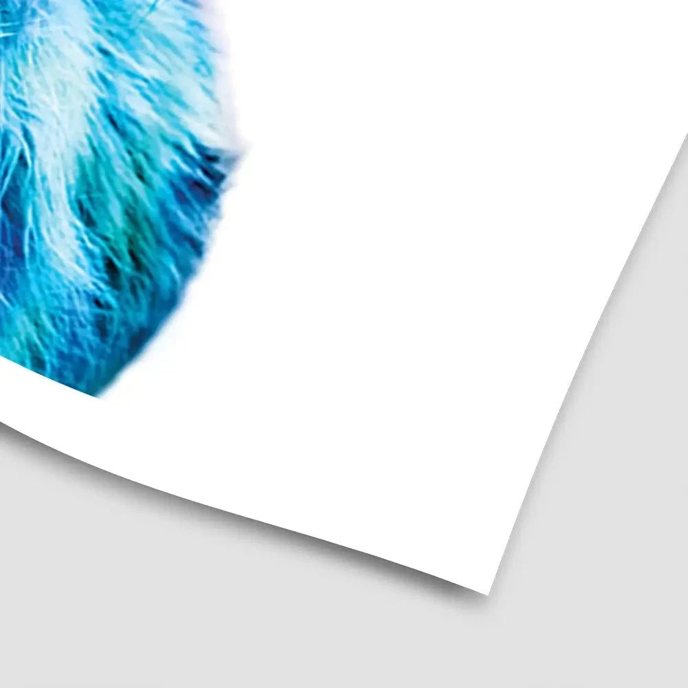 Colourful Blue Highland Cow Art Print Colourful Blue Highland Cow Art Print wall art product Patricia Chumillas / Shutterstock