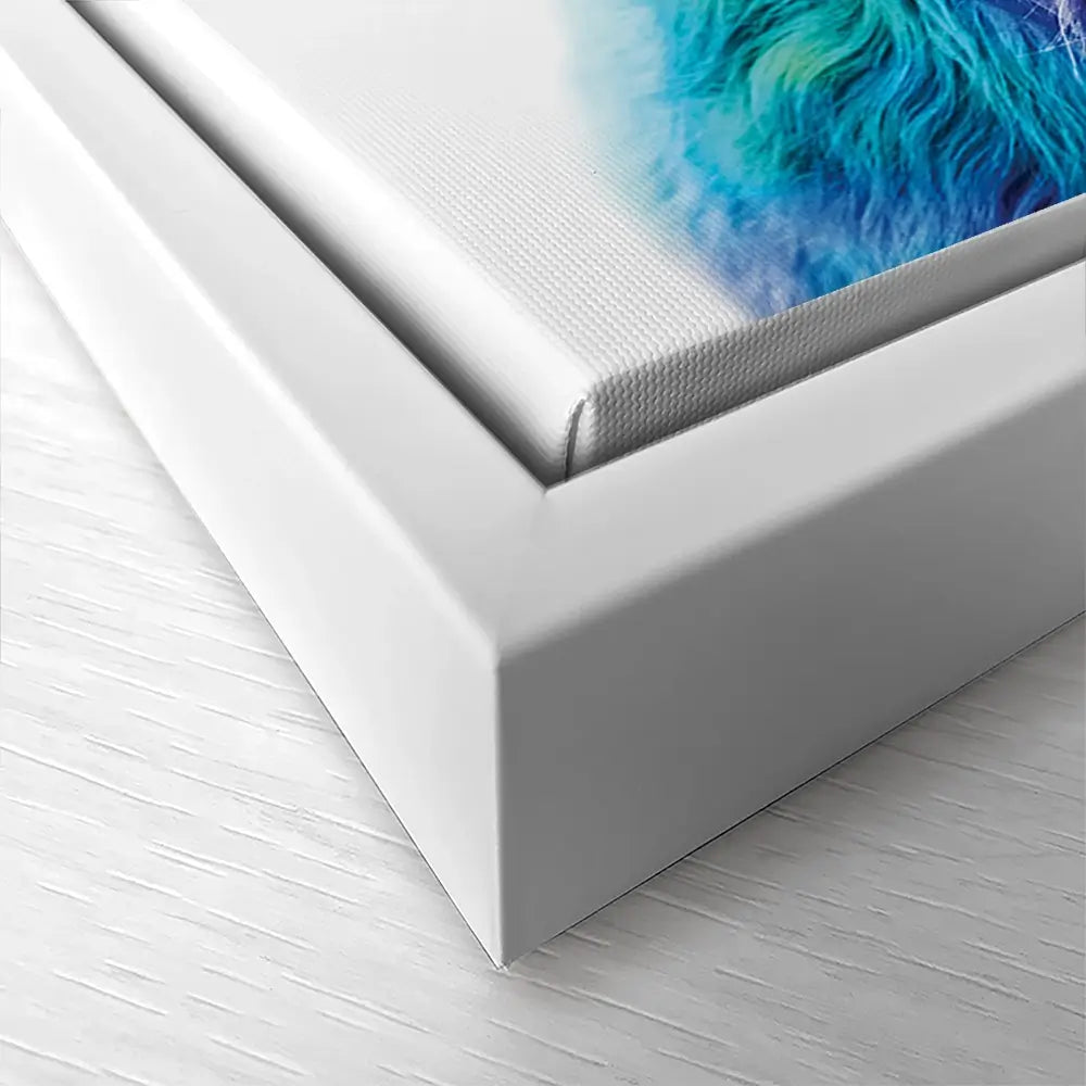 Colourful Blue Highland Cow Oversized Canvas Print Colourful Blue Highland Cow Oversized Canvas Print wall art product Art Print Shop
