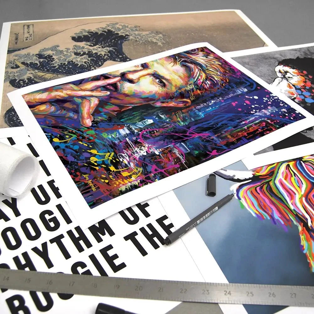 Colourful Bowie Art Print Colourful Bowie Art Print wall art product Leon Devenice