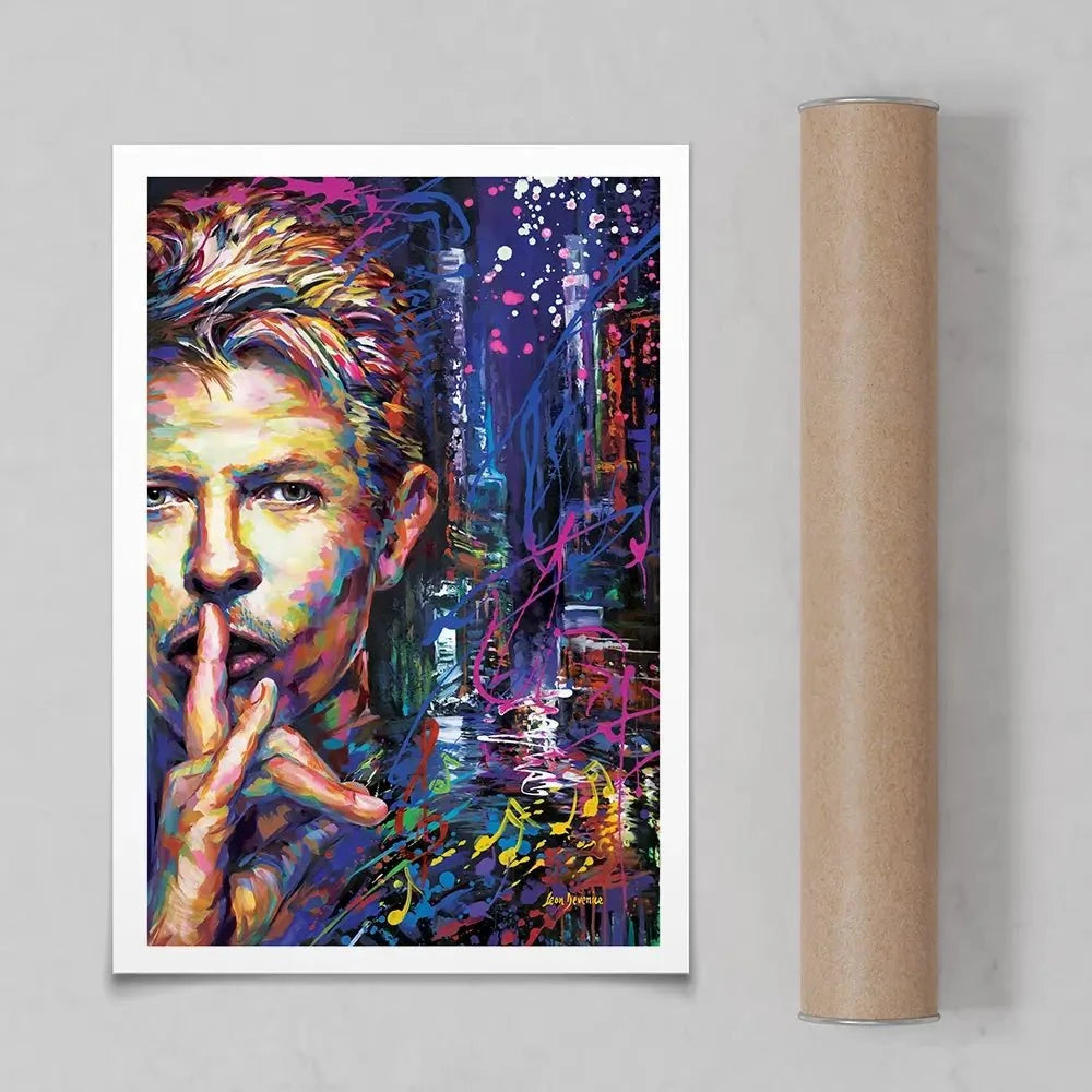 Colourful Bowie Art Print Colourful Bowie Art Print wall art product Leon Devenice