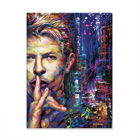 Colourful Bowie Canvas Print Colourful Bowie Canvas Print wall art product Leon Devenice