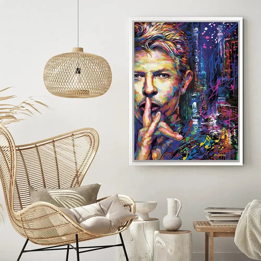 Colourful Bowie Canvas Print Colourful Bowie Canvas Print wall art product Leon Devenice