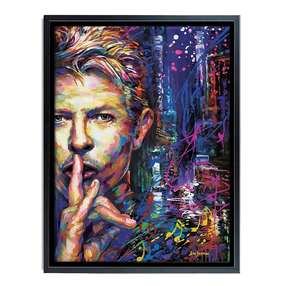 Colourful Bowie Canvas Print Colourful Bowie Canvas Print wall art product Leon Devenice