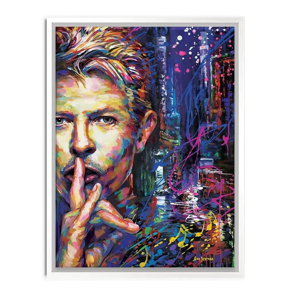 Colourful Bowie Canvas Print Colourful Bowie Canvas Print wall art product Leon Devenice