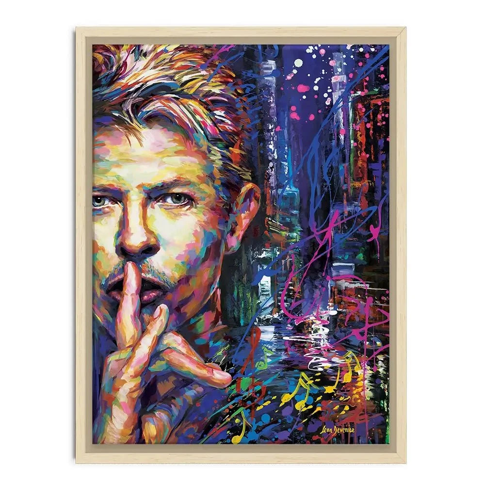 Colourful Bowie Canvas Print Colourful Bowie Canvas Print wall art product Leon Devenice