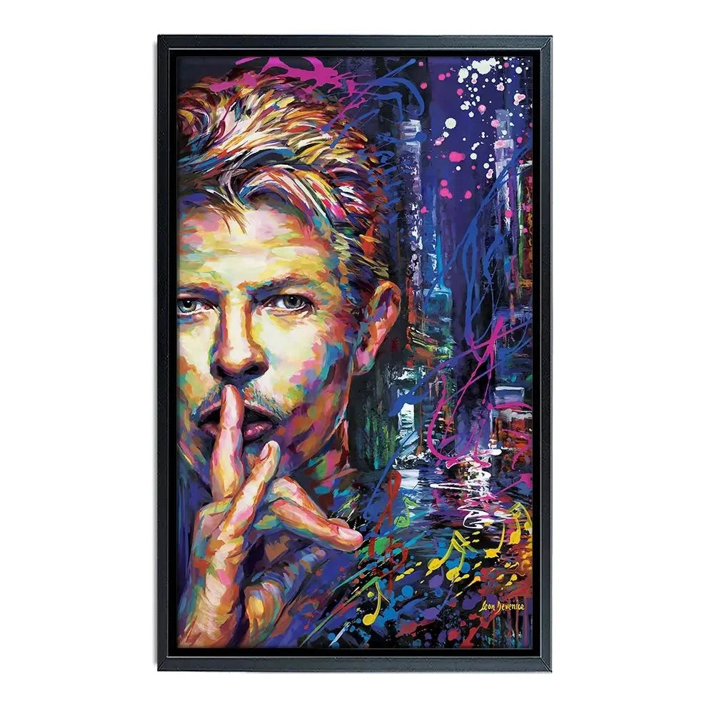 Colourful Bowie Canvas Print Colourful Bowie Canvas Print wall art product Leon Devenice