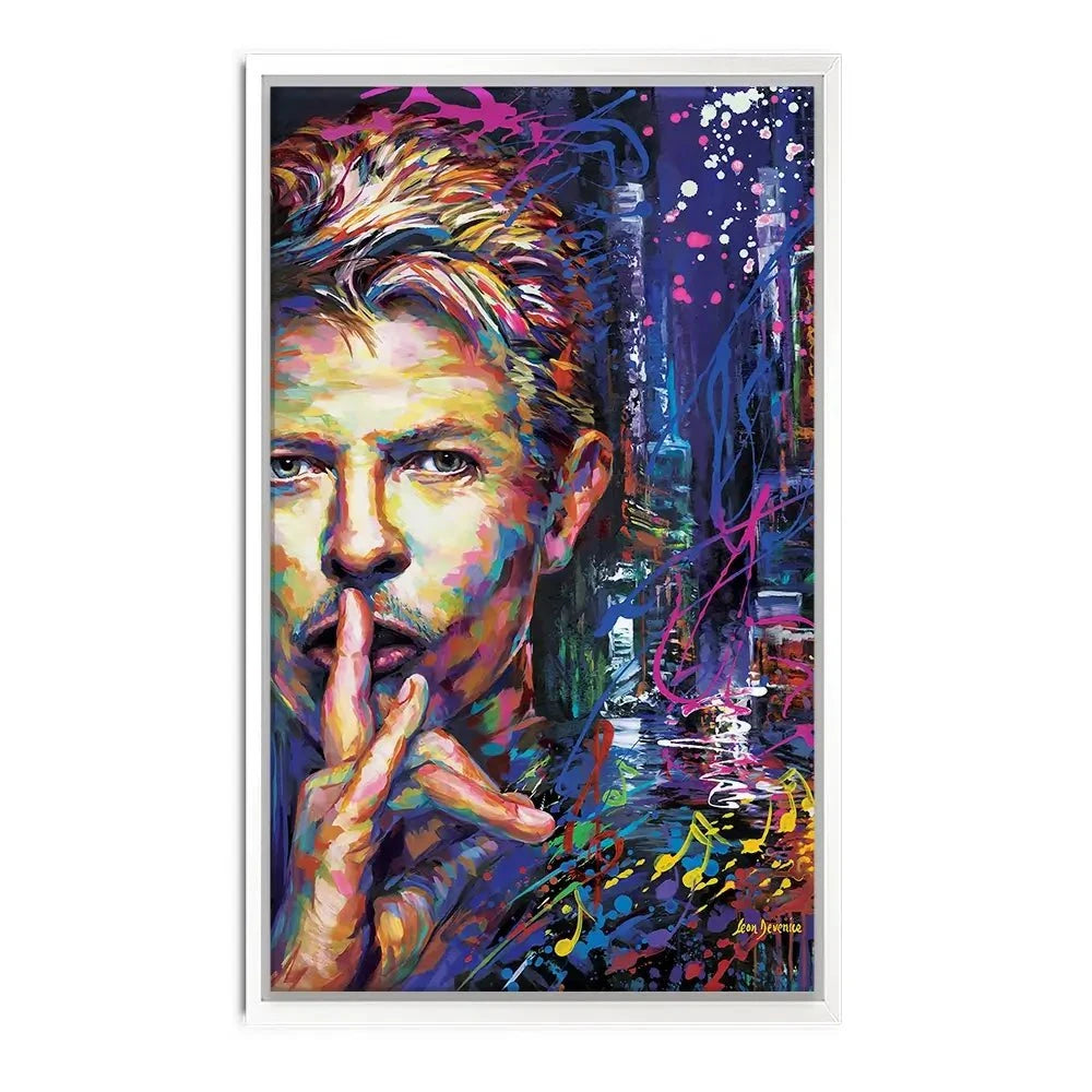 Colourful Bowie Canvas Print Colourful Bowie Canvas Print wall art product Leon Devenice