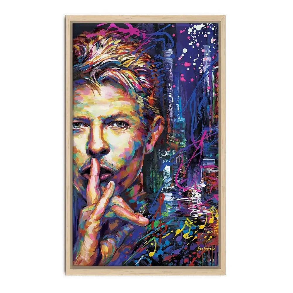 Colourful Bowie Canvas Print Colourful Bowie Canvas Print wall art product Leon Devenice