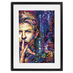 Colourful Bowie Framed Art Print Colourful Bowie Framed Art Print wall art product Leon Devenice