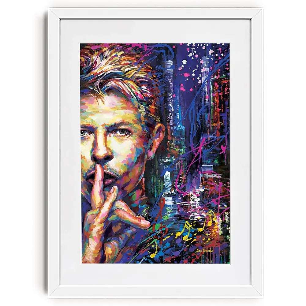 Colourful Bowie Framed Art Print Colourful Bowie Framed Art Print wall art product Leon Devenice