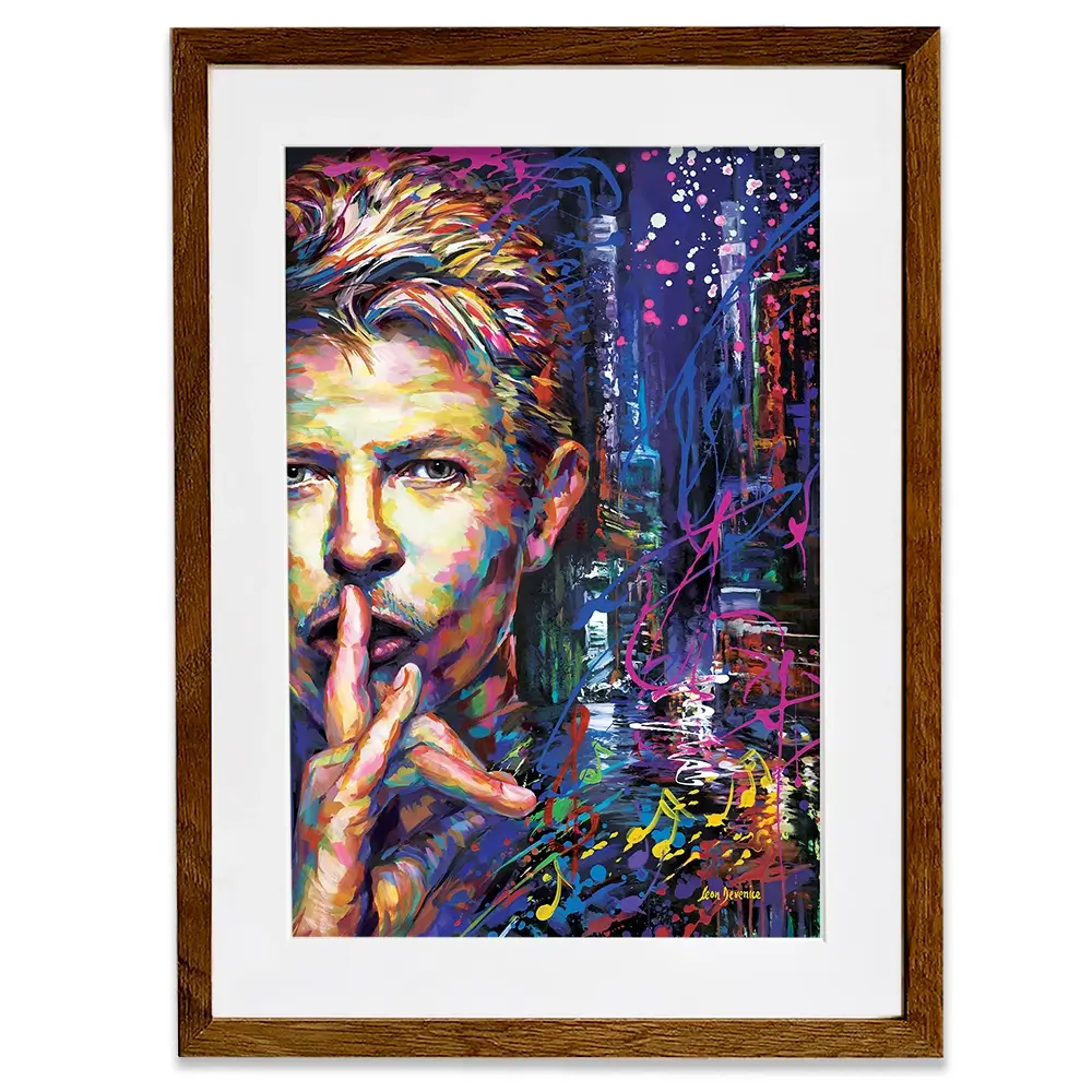 Colourful Bowie Framed Art Print Colourful Bowie Framed Art Print wall art product Leon Devenice