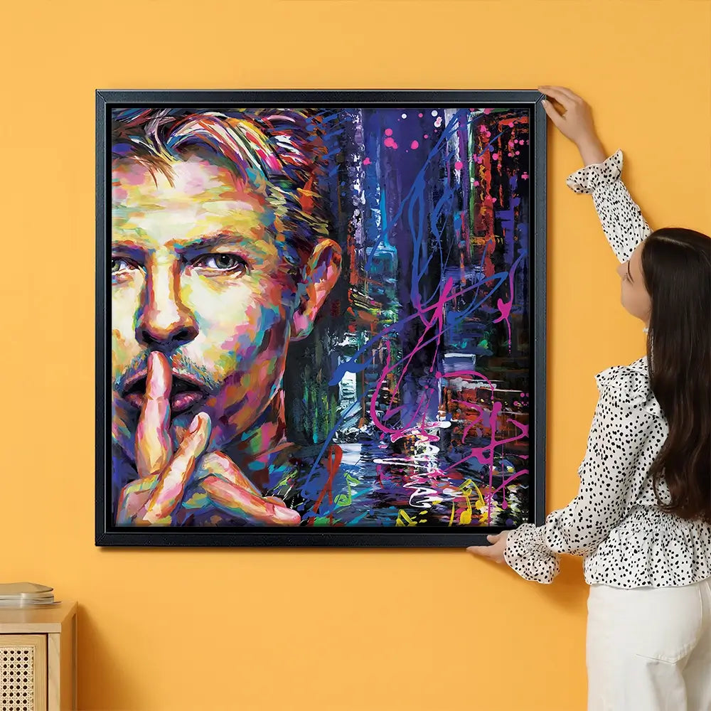 Colourful Bowie Oversized Canvas Print Colourful Bowie Oversized Canvas Print wall art product Independent