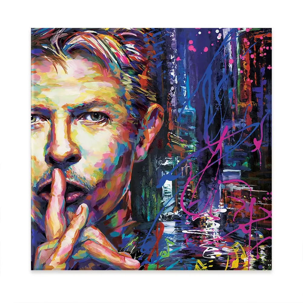 Colourful Bowie Oversized Canvas Print Colourful Bowie Oversized Canvas Print wall art product Independent