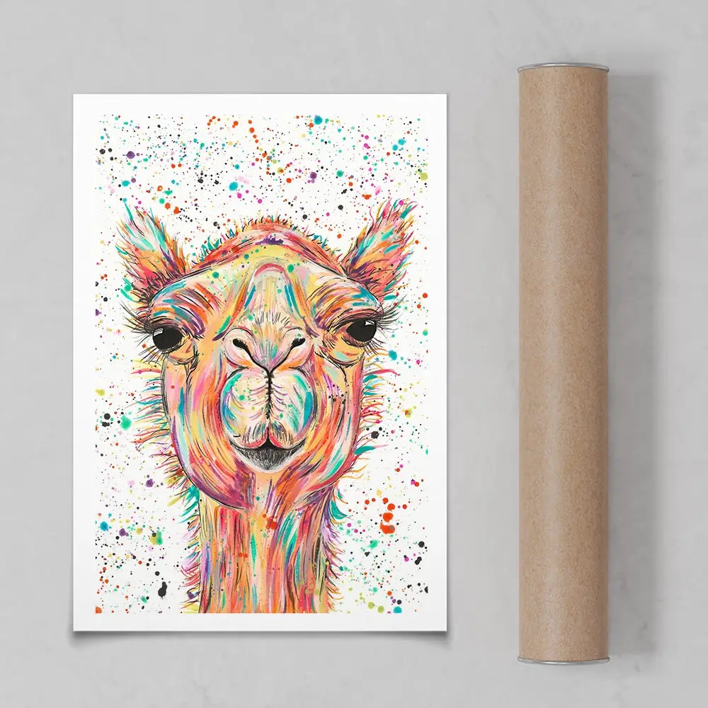 Colourful Camel Art Print Colourful Camel Art Print wall art product Emma LC Art
