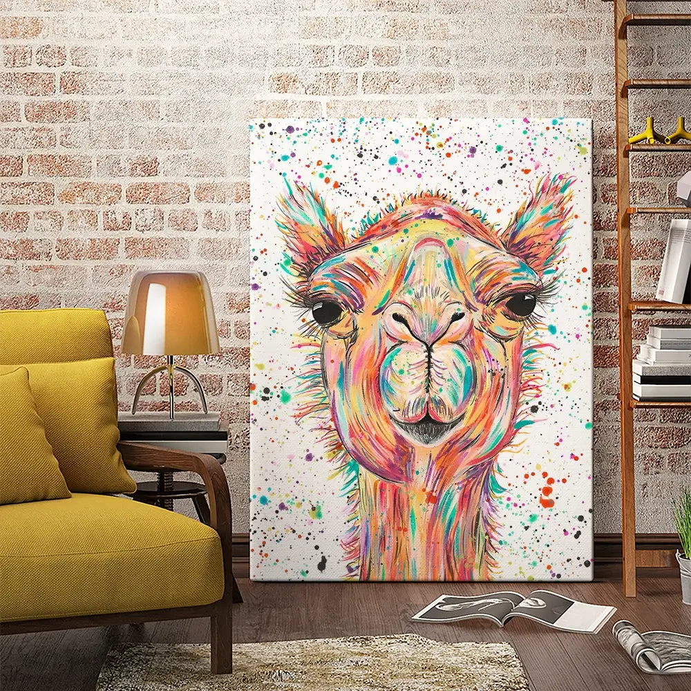 Colourful Camel Canvas Print Colourful Camel Canvas Print wall art product Emma LC Art