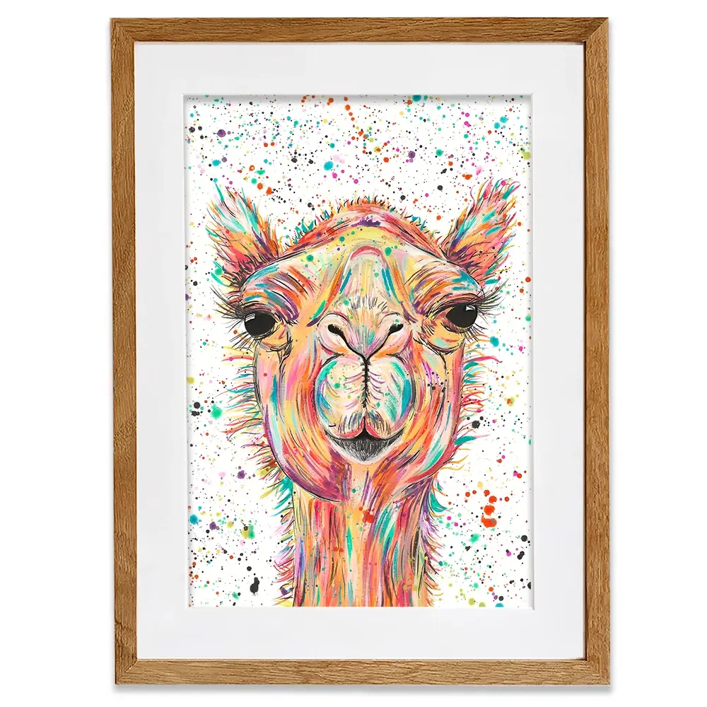 Colourful Camel Framed Art Print Colourful Camel Framed Art Print wall art product Emma LC Art