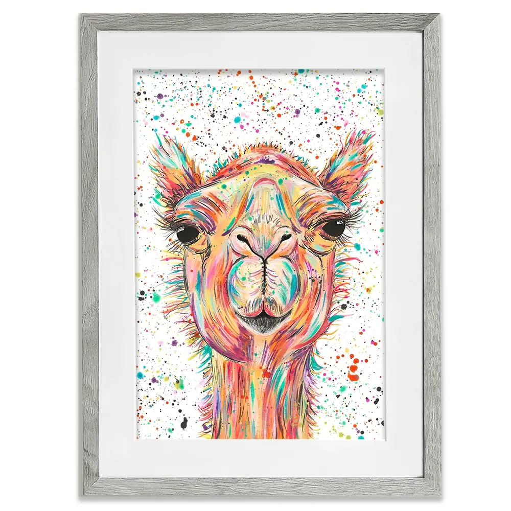 Colourful Camel Framed Art Print Colourful Camel Framed Art Print wall art product Emma LC Art