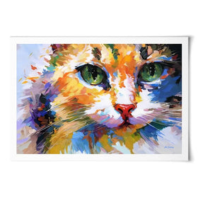 Colourful Cats Gaze Art Print Colourful Cats Gaze Art Print wall art product Leon Devenice