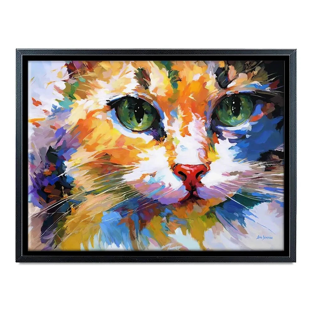 Colourful Cats Gaze Canvas Print Colourful Cats Gaze Canvas Print wall art product Leon Devenice