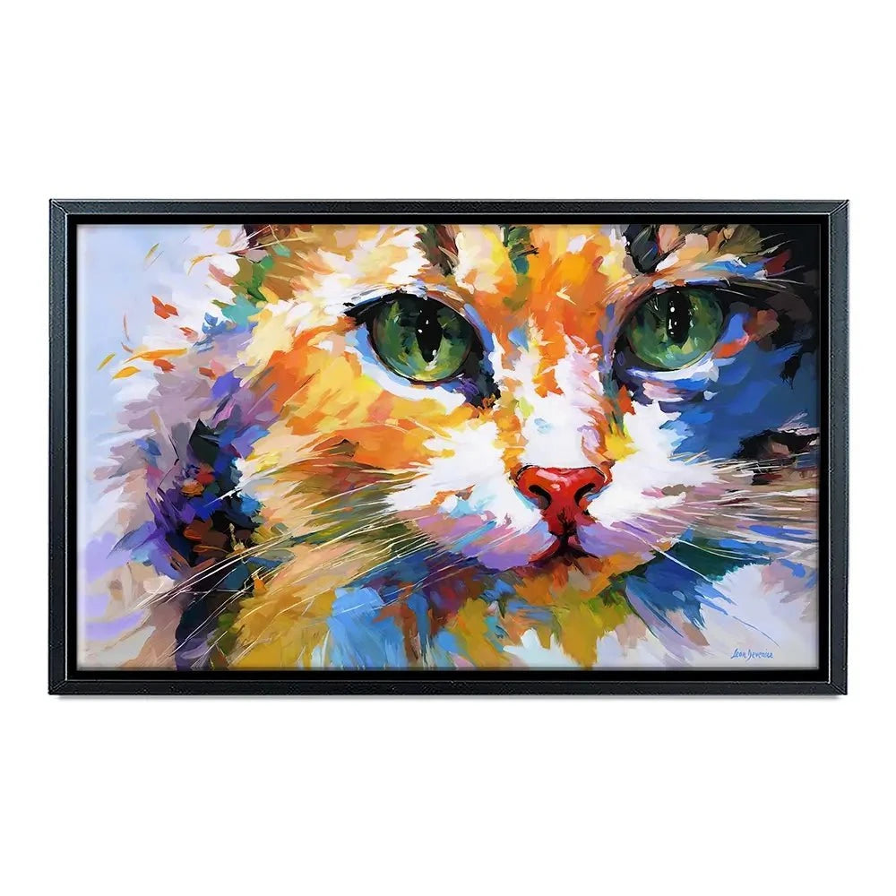 Colourful Cats Gaze Canvas Print Colourful Cats Gaze Canvas Print wall art product Leon Devenice