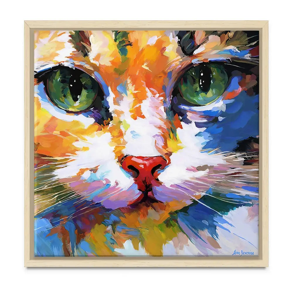 Colourful Cats Gaze Oversized Canvas Print Colourful Cats Gaze Oversized Canvas Print wall art product Leon Devenice