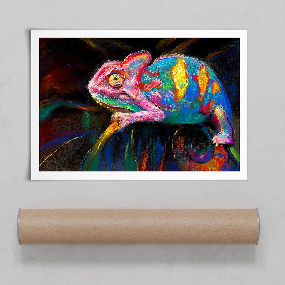 Colourful Chameleon Art Print Colourful Chameleon Art Print wall art product Art Print Shop