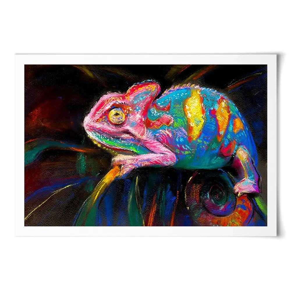 Colourful Chameleon Art Print Colourful Chameleon Art Print wall art product Art Print Shop