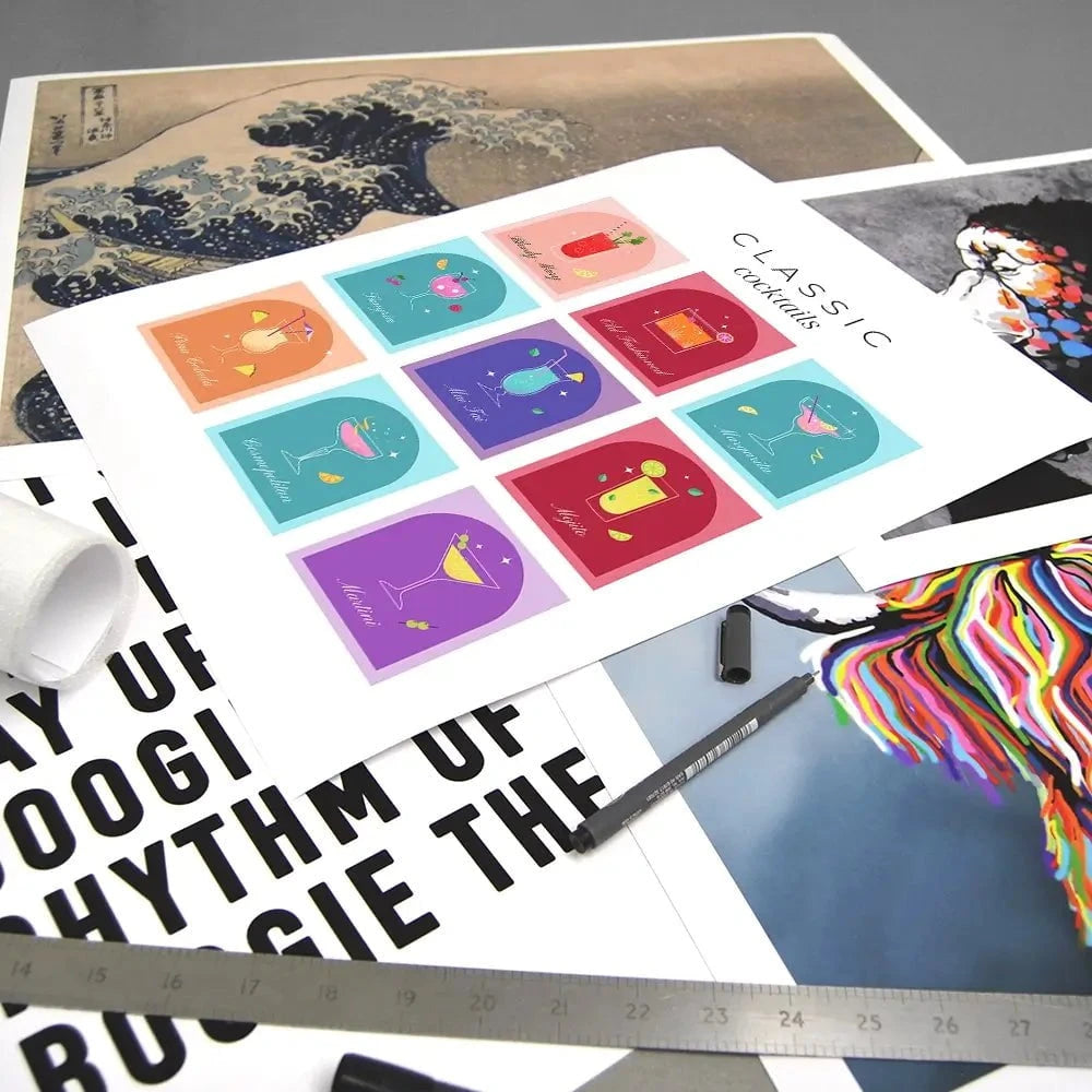 Colourful Classic Cocktails Art Print Colourful Classic Cocktails Art Print wall art product Art Print Shop