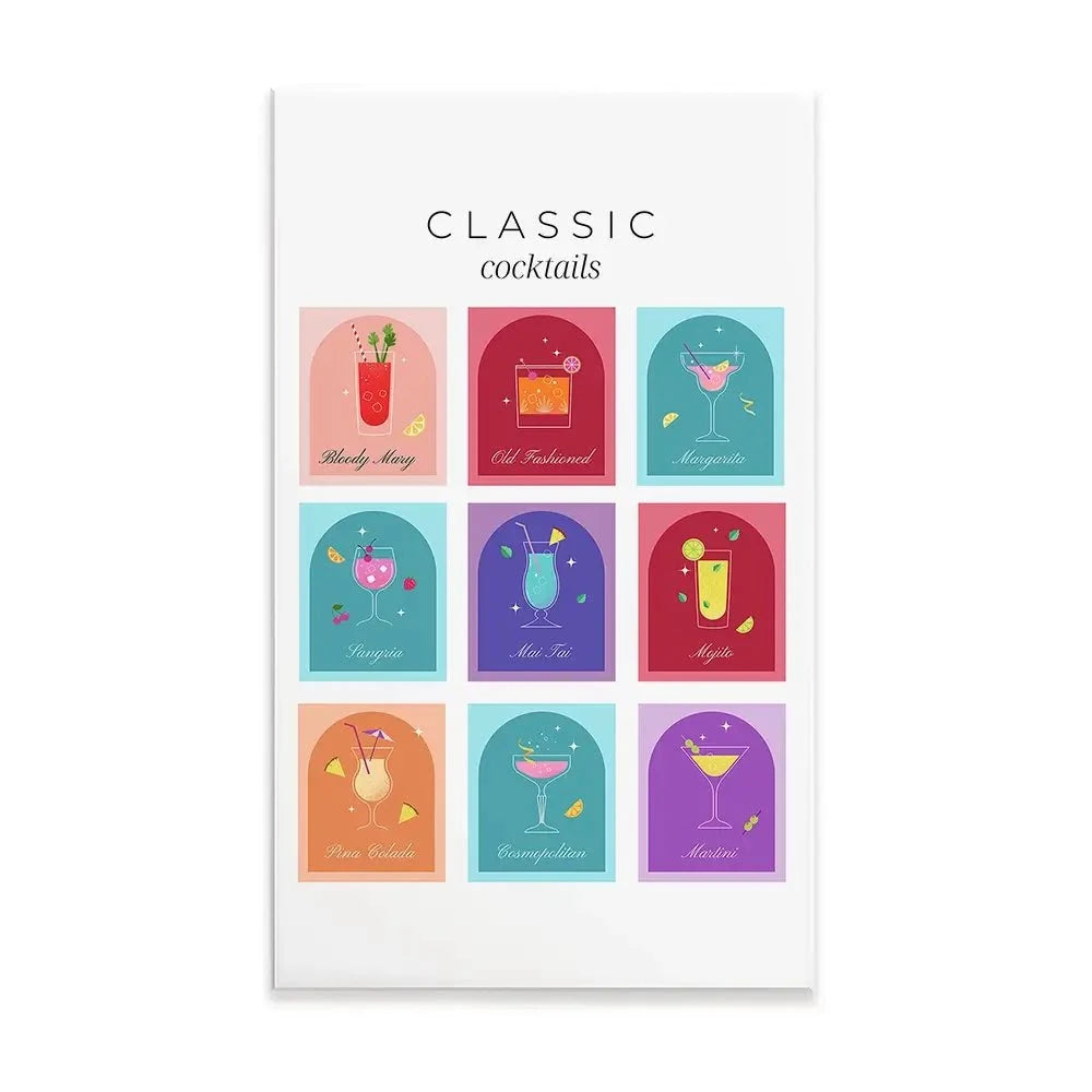 Colourful Classic Cocktails Canvas Print Colourful Classic Cocktails Canvas Print wall art product Art Print Shop
