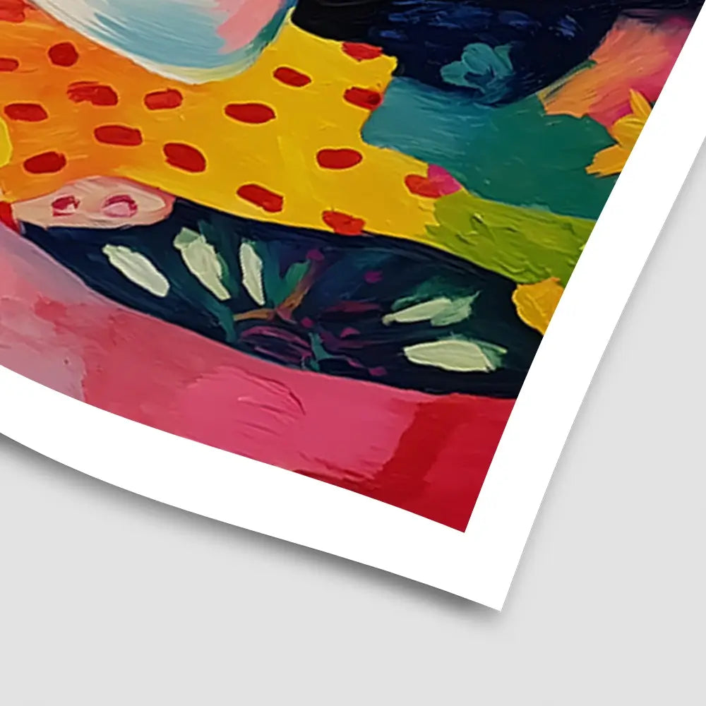Colourful Cow In Pattern Art Print Colourful Cow In Pattern Art Print wall art product IAmHomeStudio