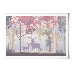 Colourful Deer In The Woods Art Print Colourful Deer In The Woods Art Print wall art product Art Print Shop