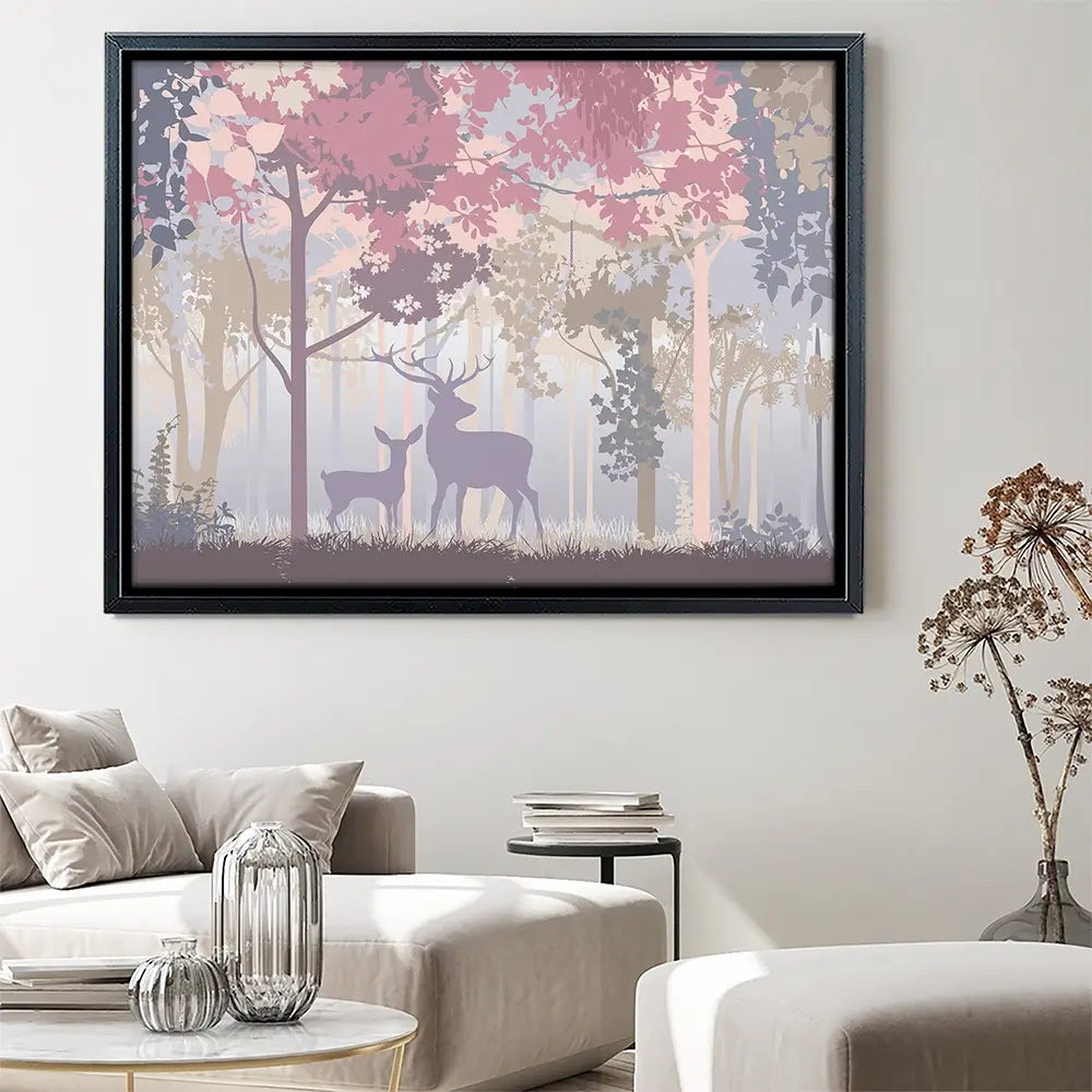 Colourful Deer In The Woods Canvas Print Colourful Deer In The Woods Canvas Print wall art product Art Print Shop