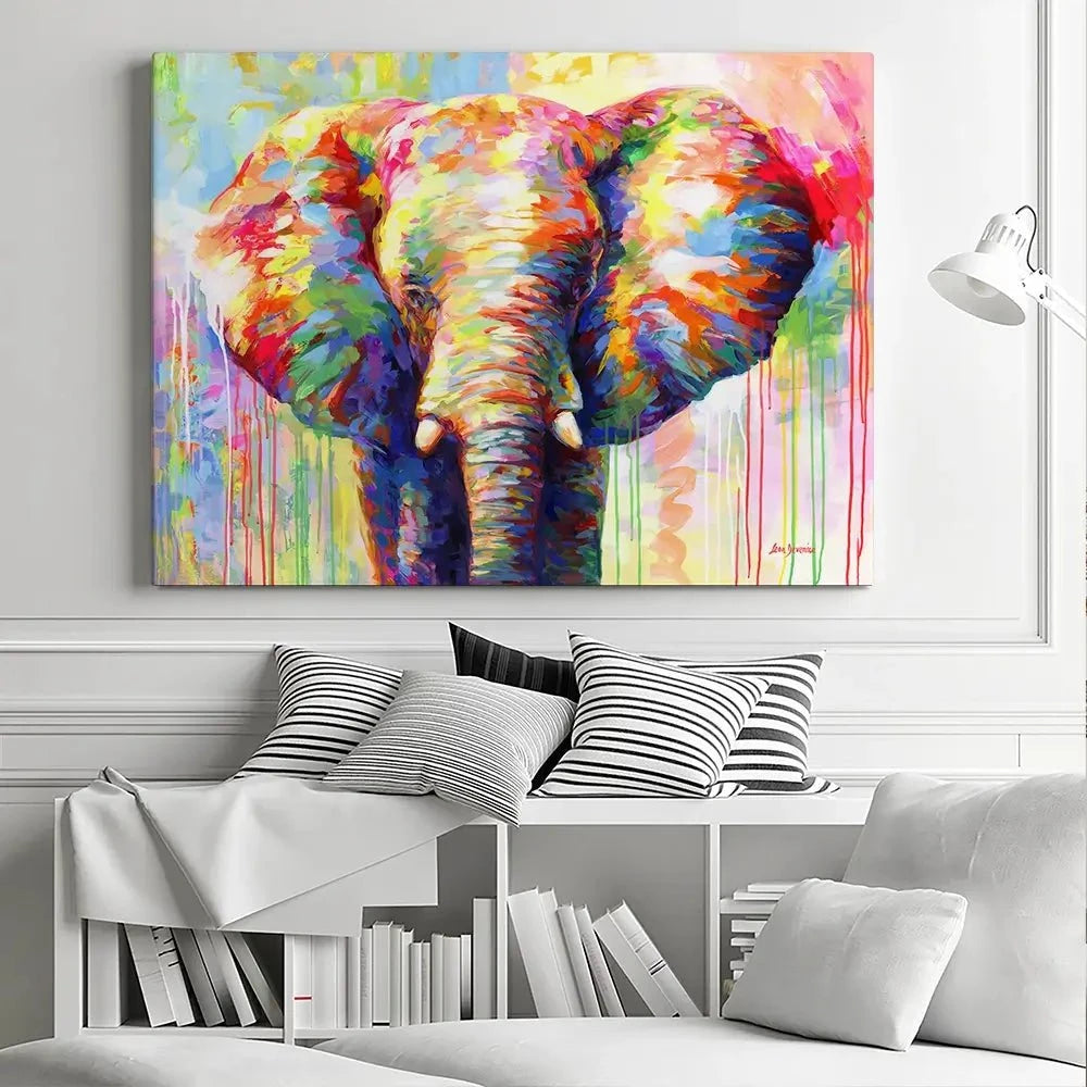 Colourful Elephant Canvas Print Colourful Elephant Canvas Print wall art product Leon Devenice