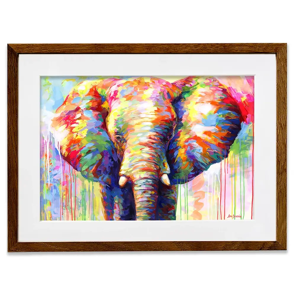 Colourful Elephant Framed Art Print Colourful Elephant Framed Art Print wall art product Leon Devenice