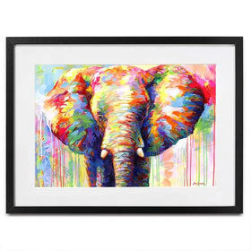 Colourful Elephant Framed Art Print Colourful Elephant Framed Art Print wall art product Leon Devenice