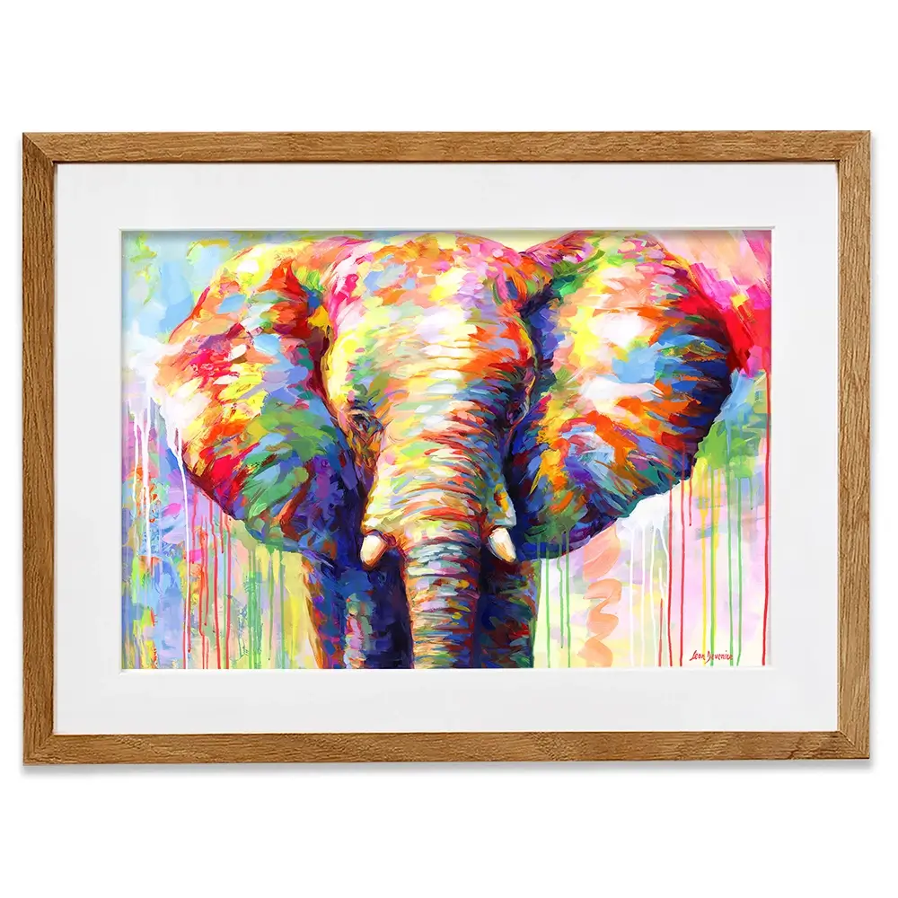 Colourful Elephant Framed Art Print Colourful Elephant Framed Art Print wall art product Leon Devenice
