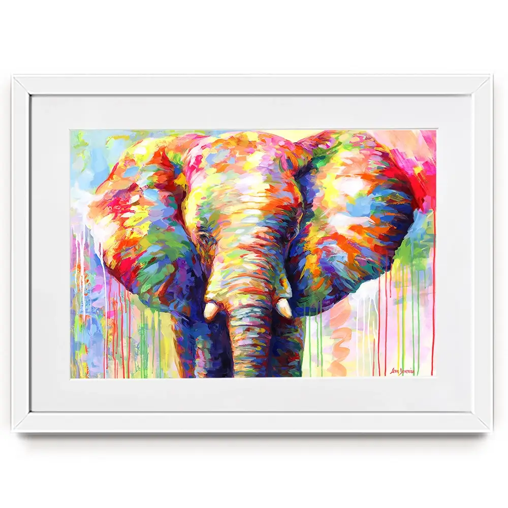 Colourful Elephant Framed Art Print Colourful Elephant Framed Art Print wall art product Leon Devenice