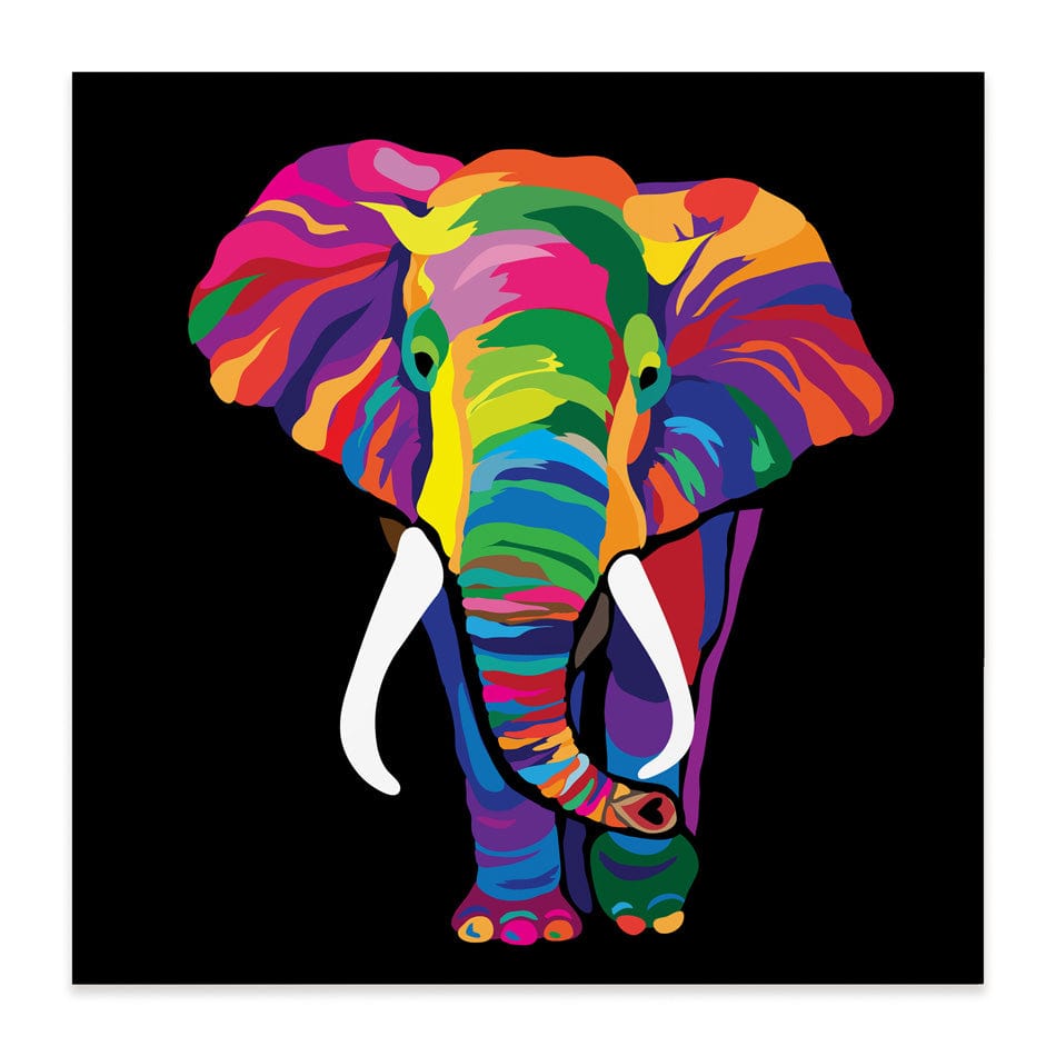 Colourful Elephant Square Canvas Print wall art product Denel / Shutterstock
