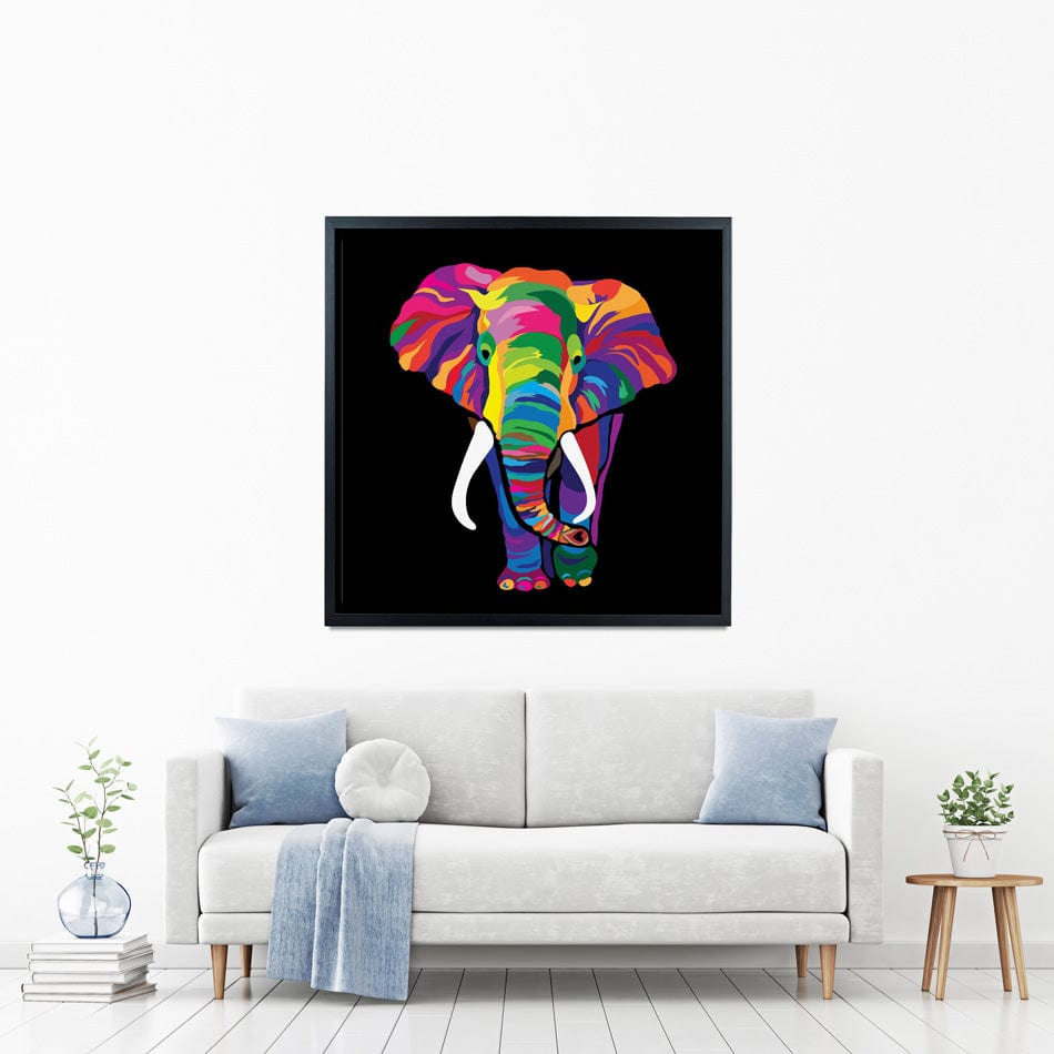 Colourful Elephant Square Canvas Print wall art product Denel / Shutterstock