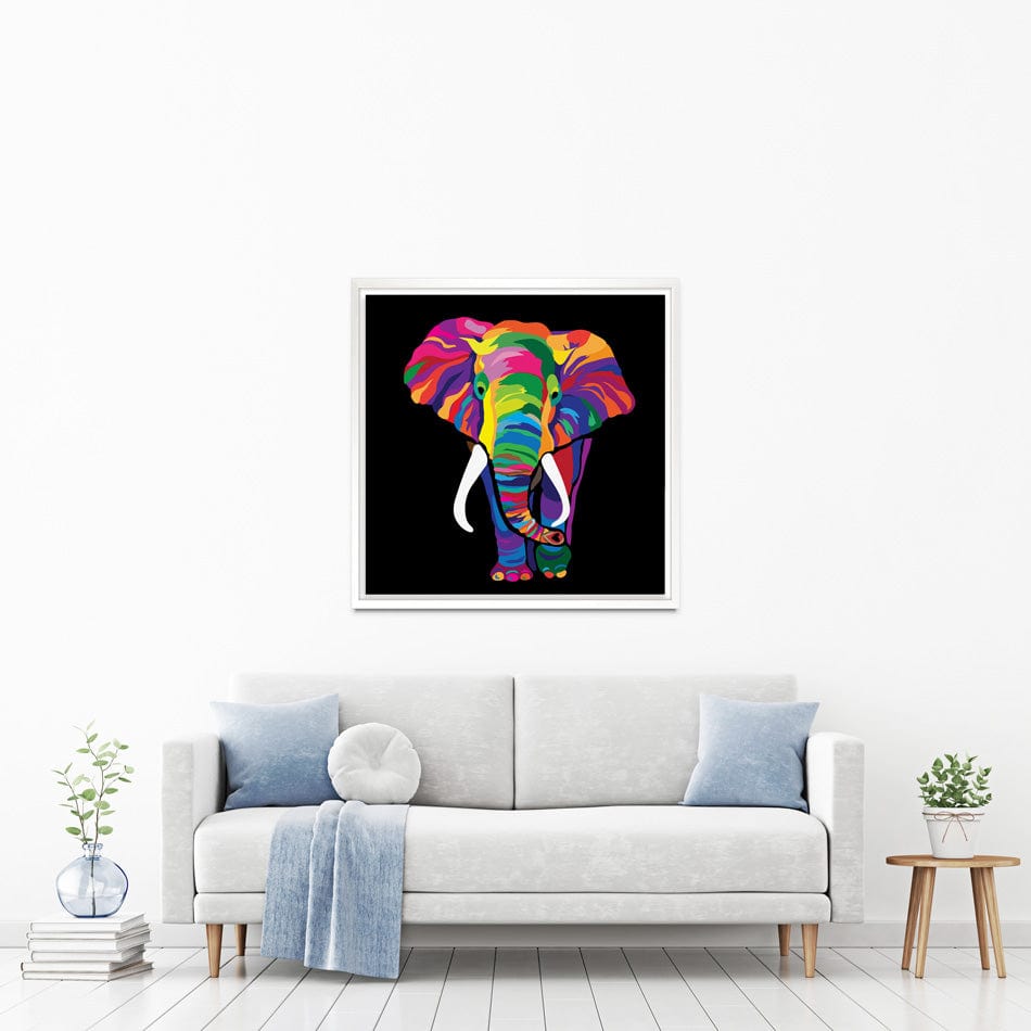 Colourful Elephant Square Canvas Print wall art product Denel / Shutterstock