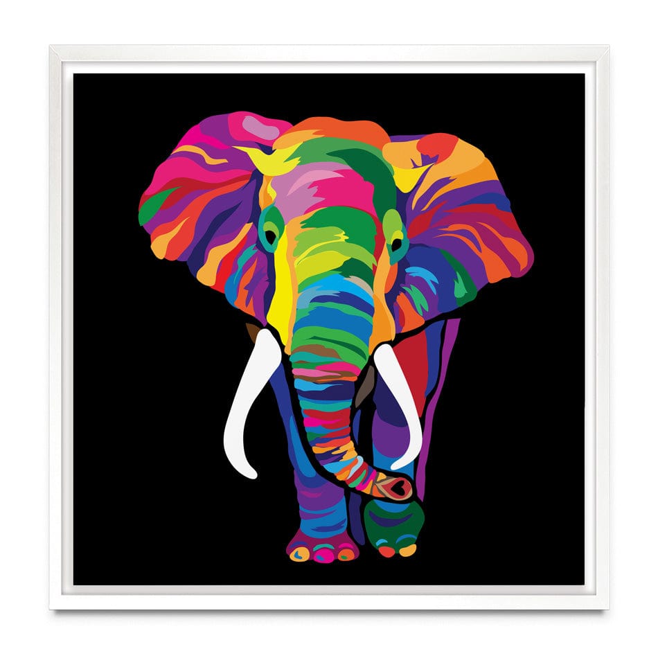Colourful Elephant Square Canvas Print wall art product Denel / Shutterstock