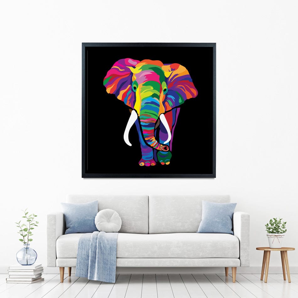 Colourful Elephant Square Canvas Print wall art product Denel / Shutterstock
